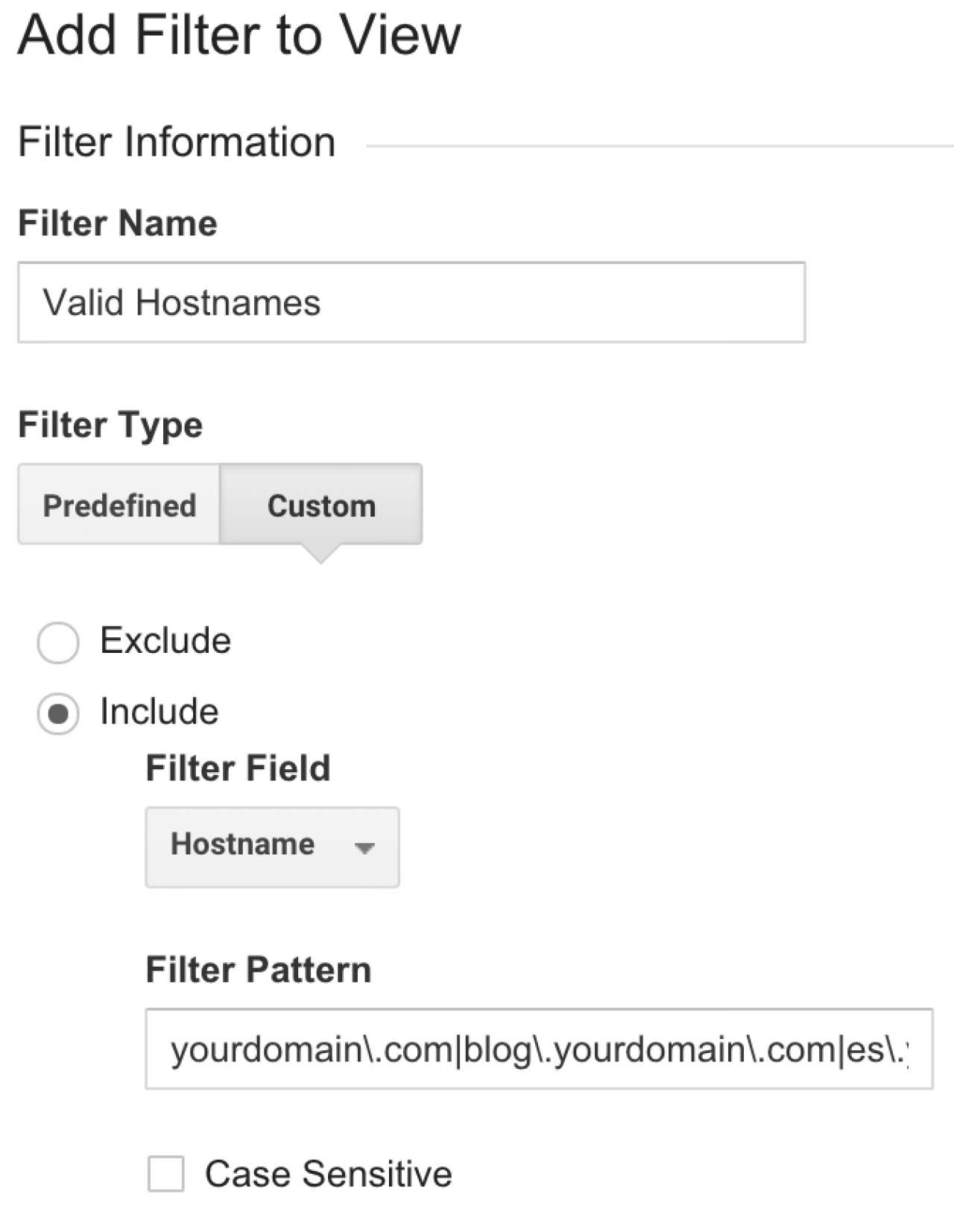 Google Analytics Customize Filter